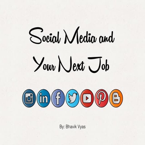 Social media and your next job