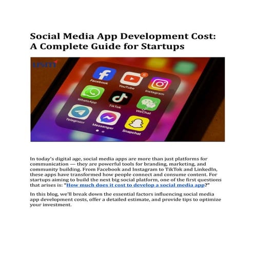 Social Media App Development Cost_ A Complete Guide for Startups