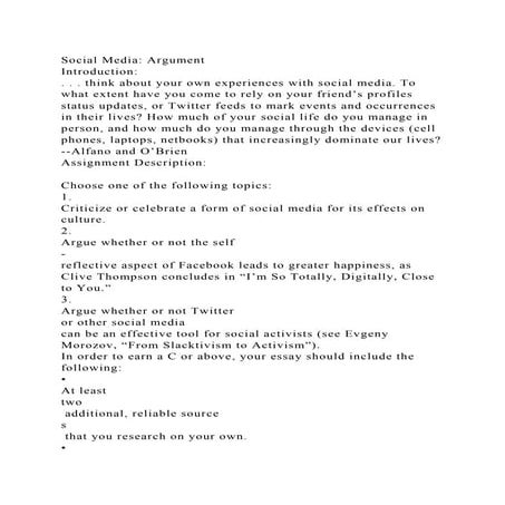 Social Media ArgumentIntroduction. . . think about your own ex.docx