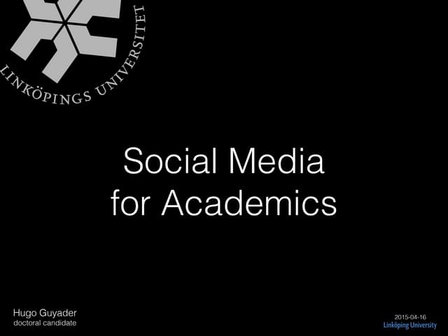 Social media for Academics