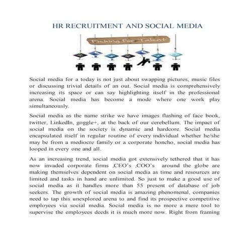 Social media as recruitement tool