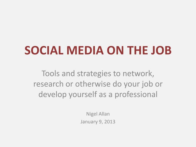 Social media at work