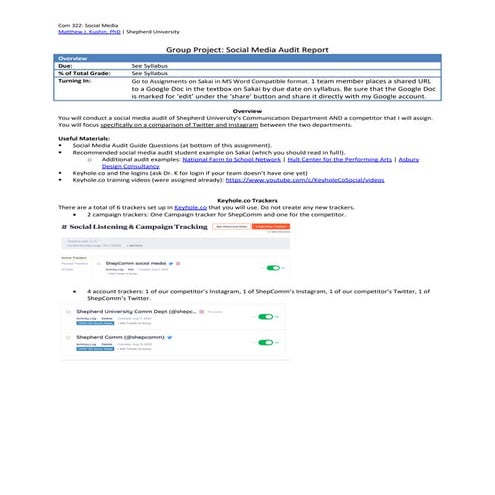 Social Media Audit Assignment Keyhole Social Media Analytics