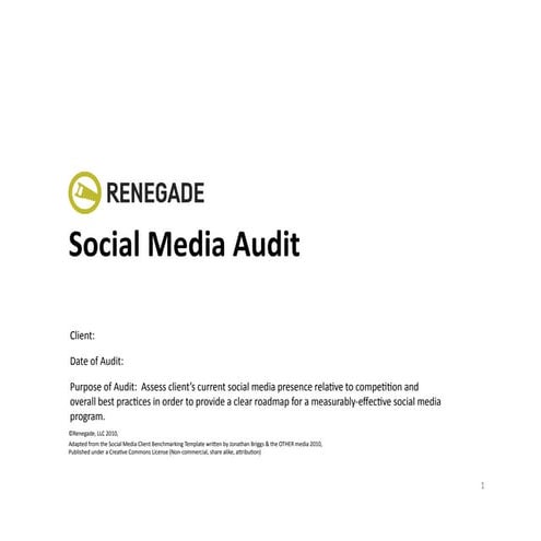 Renegade - Social Media Audit 