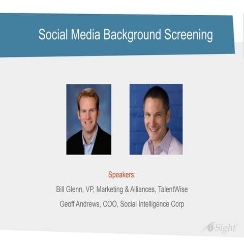 Social Media Background Screening Webinar