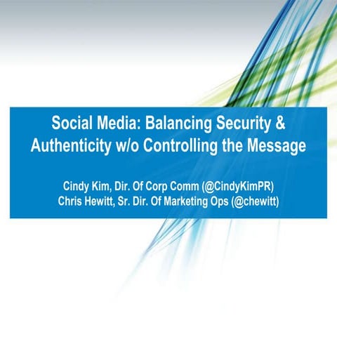 Social Media Balancing Security & Authenticity without Controlling the Message