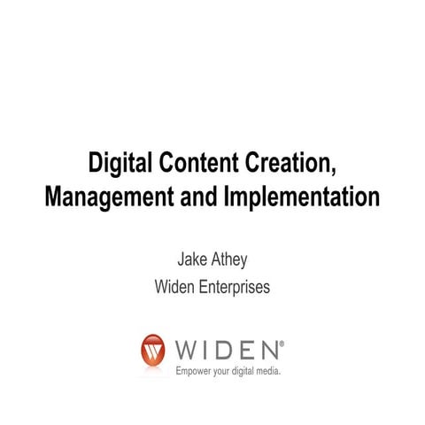 Digital Asset Management, Creation and Implementation.