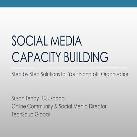 Social Media Capacity Building for Nonprofits