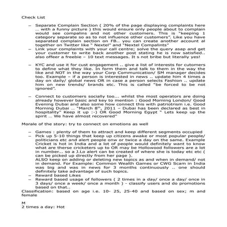 Social media check list