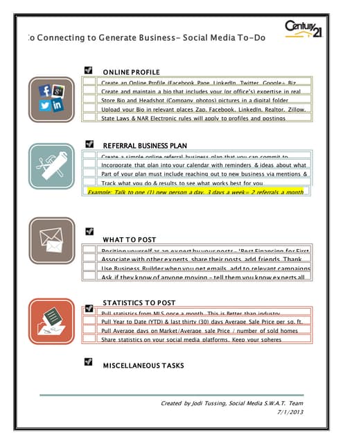 Social media checklist