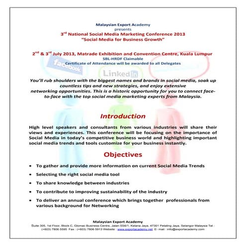 3rd National Social Media Marketing Conference 2013