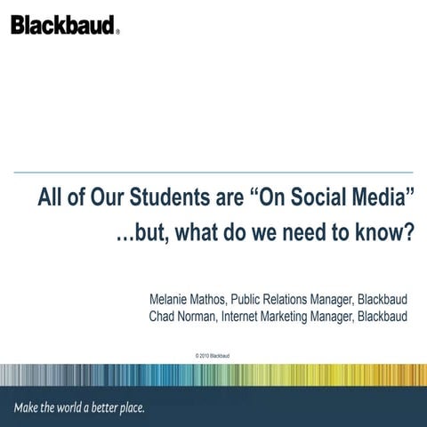 All of Our Students are On Social Media, But What Do We Need to Know?