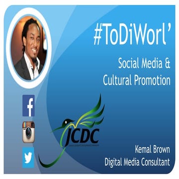 Social Media: Jamaica's Answer For Cultural Promotion