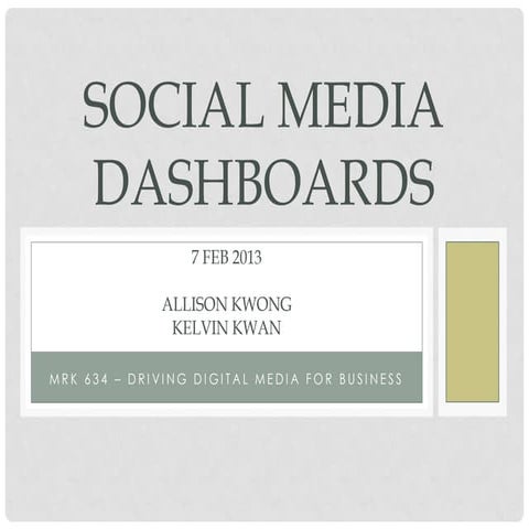 Social Media Dashboards presentation