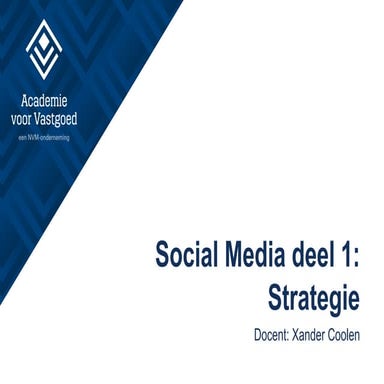 Social Media Strategie deel 1