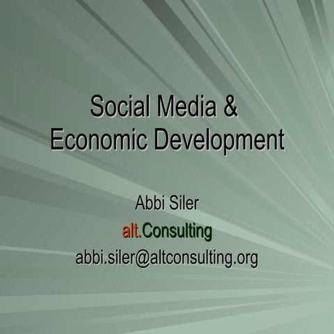 Social Media & Economic Development