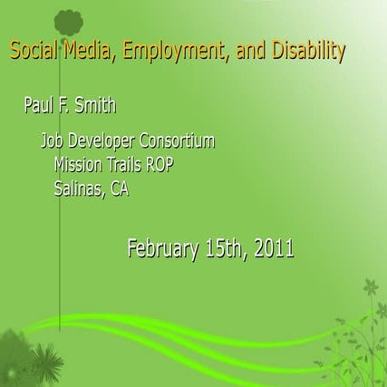 Social Media, Employment, and Disability