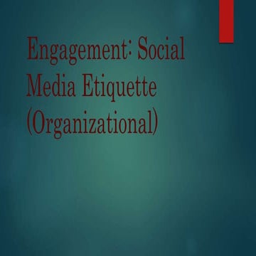 Social Media Etiquette (organisational)
