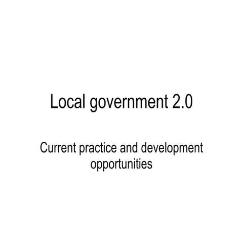Social media in Local Government a few examples - and ways ahead