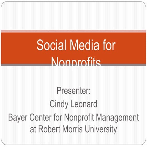 Social Media for Nonprofits