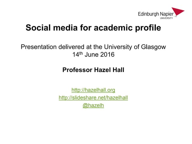 Social media for academic profile