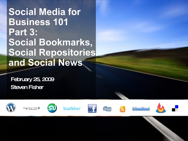Social Media For Business Part 3 Social Bookmarks And News