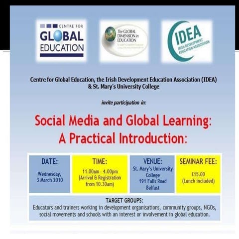 Social Mediafor Development Educators Belfastpres