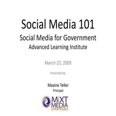 Social Media For Government 3.23.09