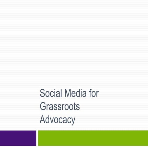 Social Media For Grassroots Engagement