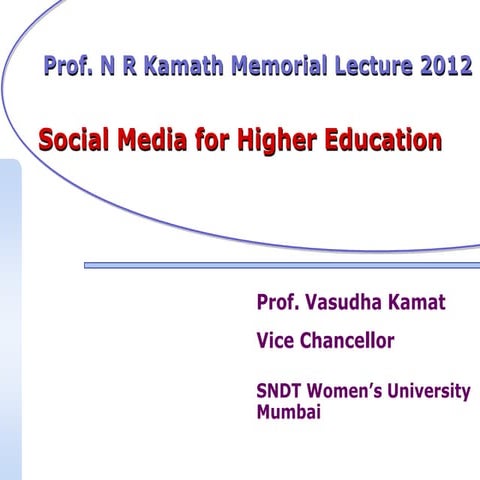 Social media for higher education sept 10 vk | PPTX