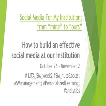 Week Two: Social media for my institution