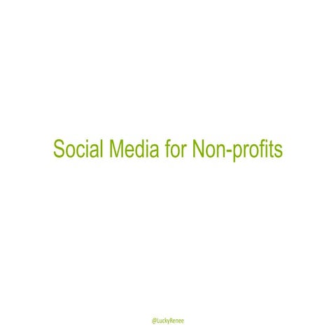 Social media for non profits