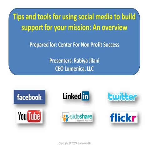 Social Media for Non Profits