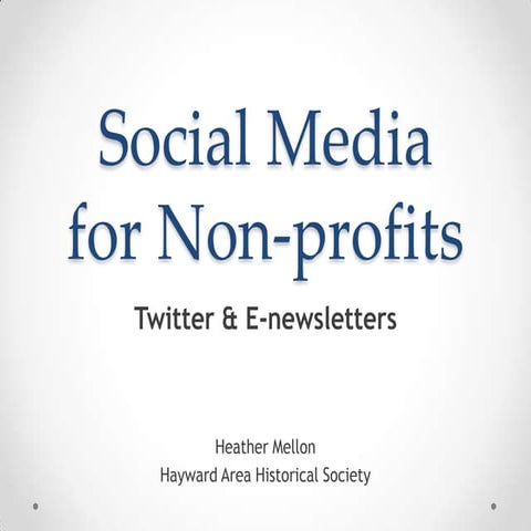 Social media for nonprofits