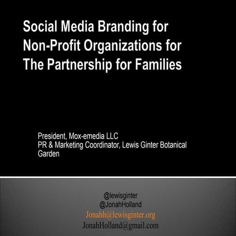 Social media for nonprofits  -- Partnership for Families