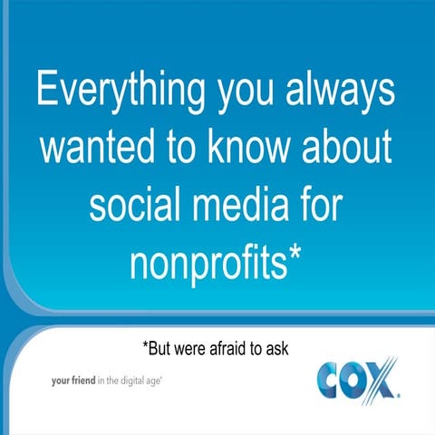 Social media for Nonprofits - Presented by Greg Ensell