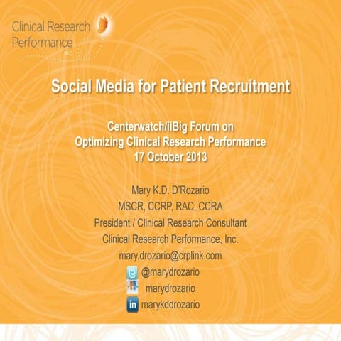 Social Media for Patient Recruitment