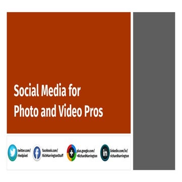 Social Media for Photo and Video Pros