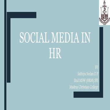 Social media in recruiting 