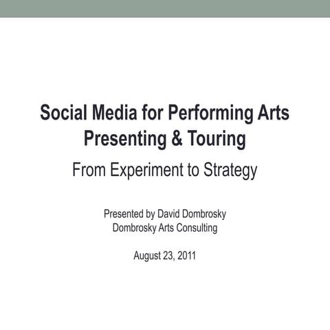Social Media for Presenting and Touring: From Experiment to Strategy