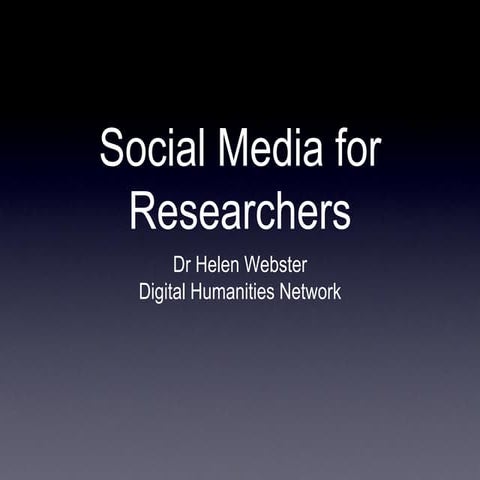 Social media for researchers