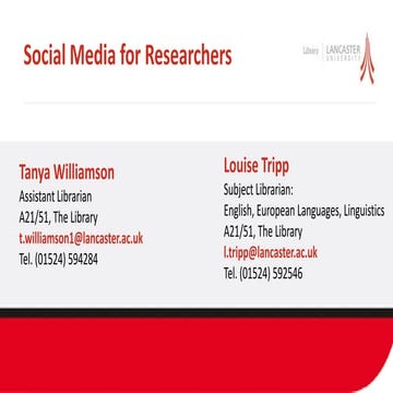 Social Media for Researchers
