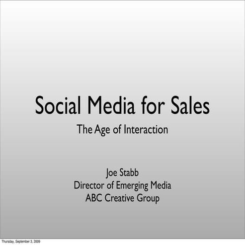 Social Media For Sales 9 3 2009
