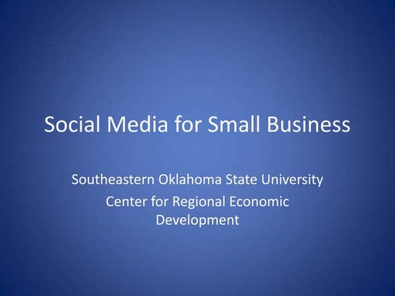 Social media for small business