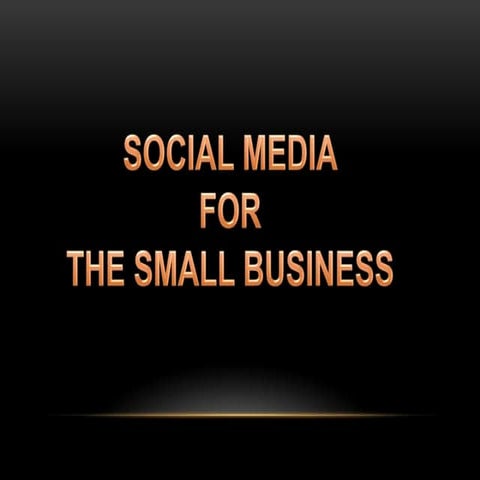 Social Media For Small Business