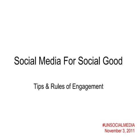 Social Media For Social Good: Tips & Rules Of Engagement