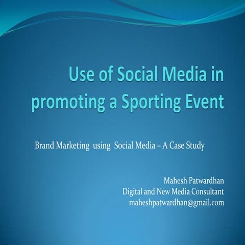 Social Media For A Sporting Event
