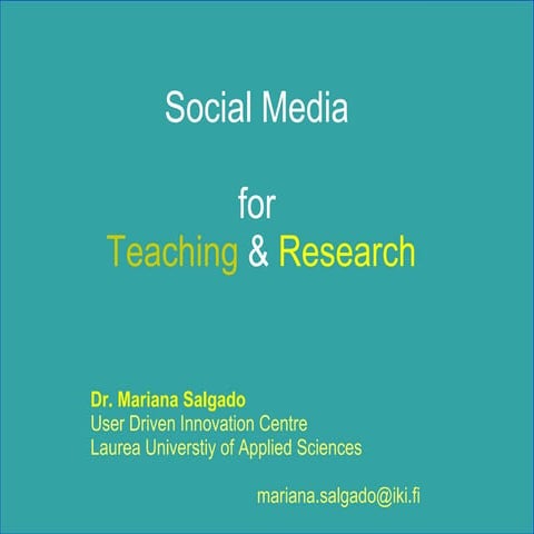 Social media for teachers and researchers