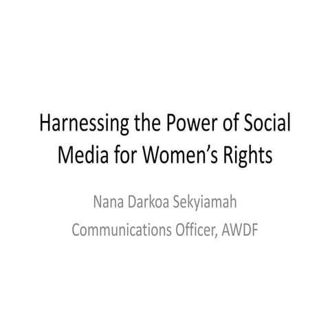Harnessing the power of social media for women's rights