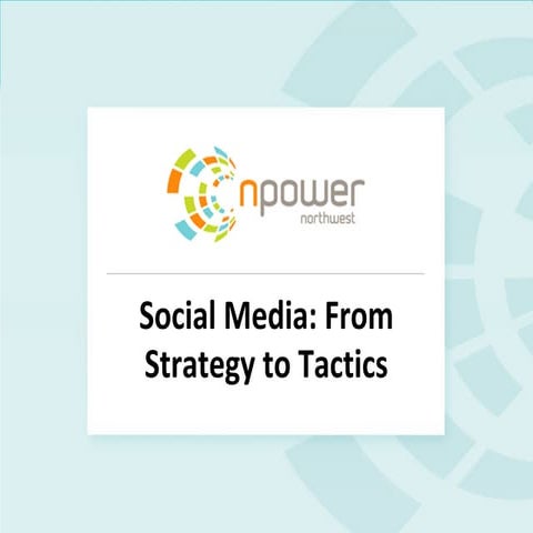 Social Media: From Strategy to Tactics